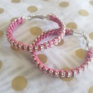 Bebe rhinestone hoops